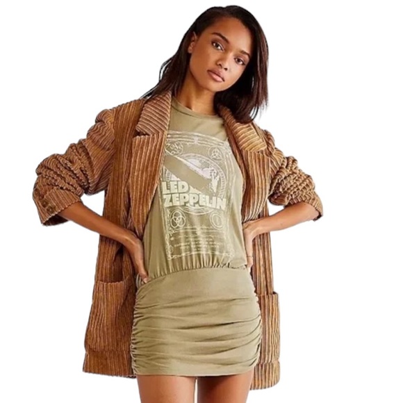 Free People Dresses & Skirts - ⚡️SOLD⚡️Free People x Daydreamer Led Zeppelin Tunic Mini Ruched Mini Dress